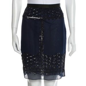 Derek Lam Resort Beaded Straight Skirt